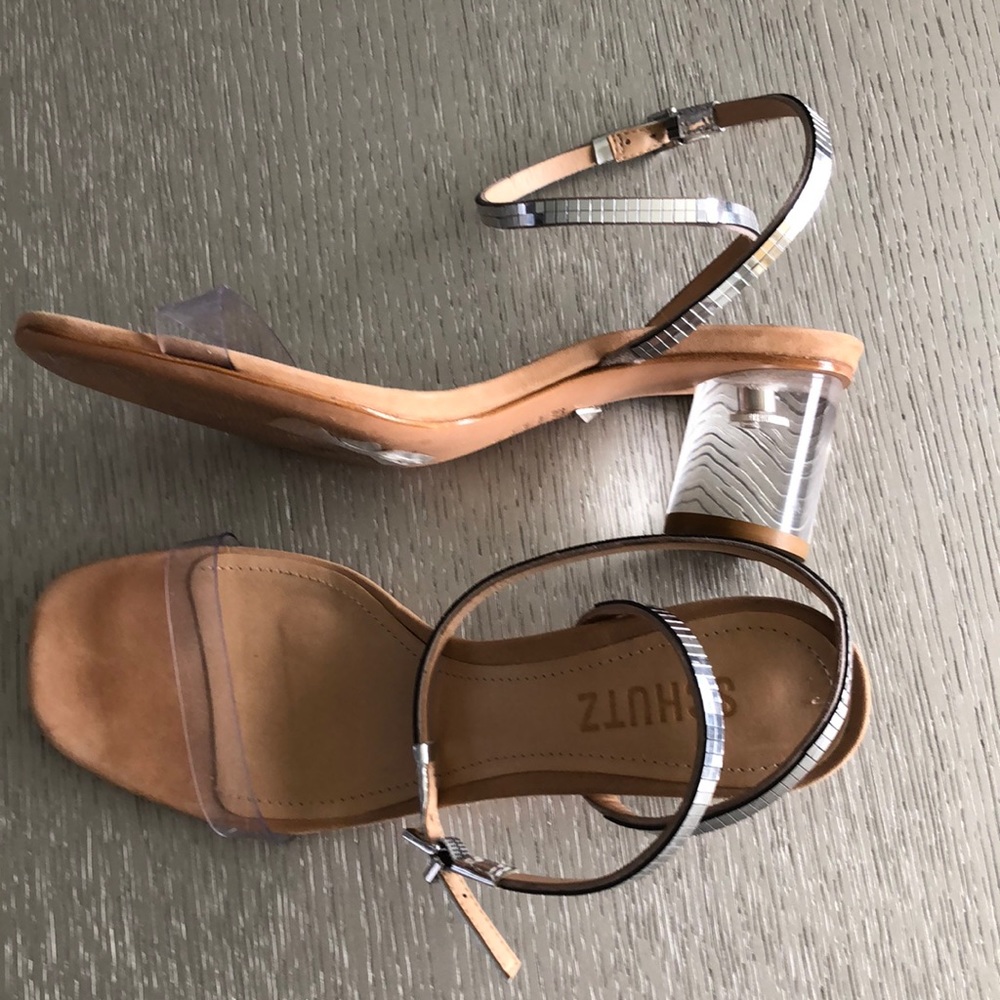 Schutz traspatent block sandals size 7.5